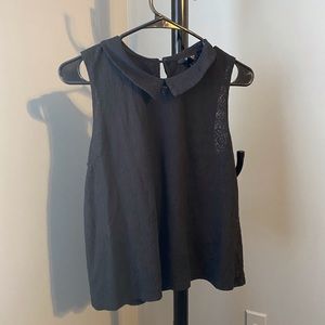 Black floral Lacey collard tank forever 21 size L
